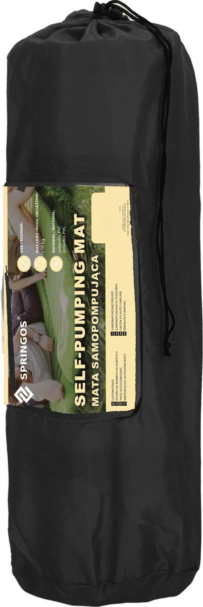 Springos Slaapmat | Zelfopblazend | 180 Cm | Inclusief Hoes | Zwart - Afbeelding 15