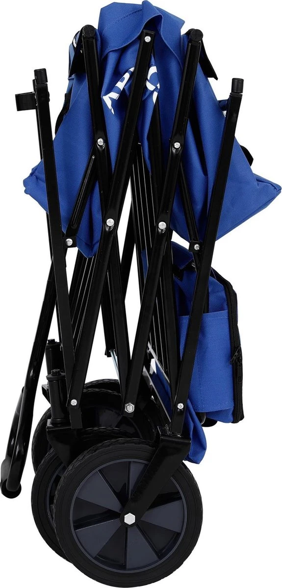 AREBOS Handwagen Vouwbare Dak Handwagen Vouwbare Trolley Uitrustingswagen Blauw - Afbeelding 10