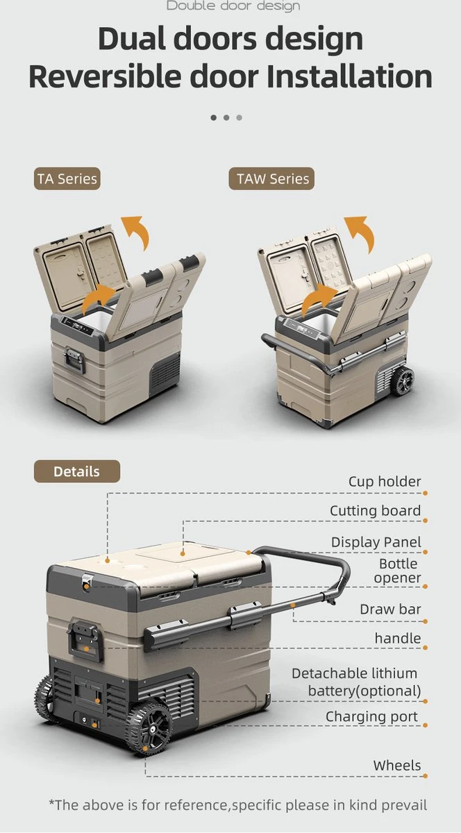 Alpicool 55L - Koelkast/vriezer - 12V-24V/230V - Compressor - APP - Voor Auto En Huis - Outdoor Camping Benodigdheden - Afbeelding 8