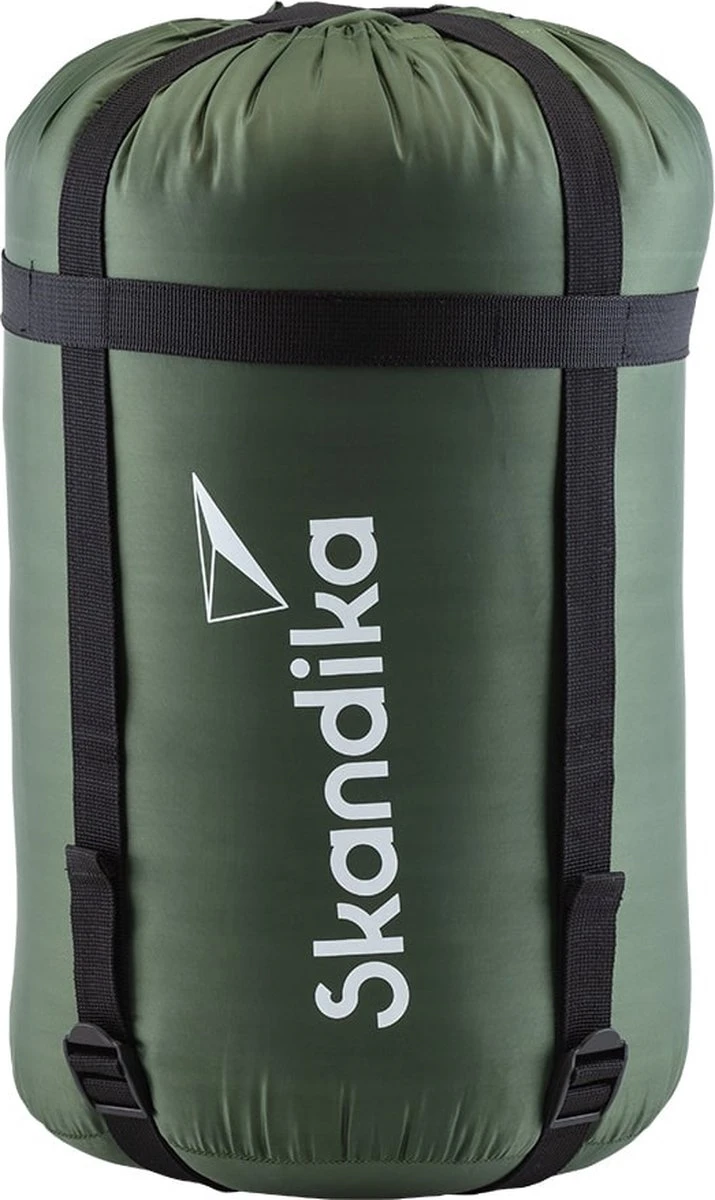 Skandika Vegas-R XXL Slaapzak - Mummieslaapzakken – Slaapzakken Volwassen – Maat XXL – Mummie Slaapzak - Unisex - Katoen, Luxe Kwaliteit, Koppelbaar, 3 Seizoenen, 220 X 110 Cm, -12° Tot -15°C, Outdoor Kampeerslaapzak – Ritssluiting Rechts - Groen - Afbeelding 5