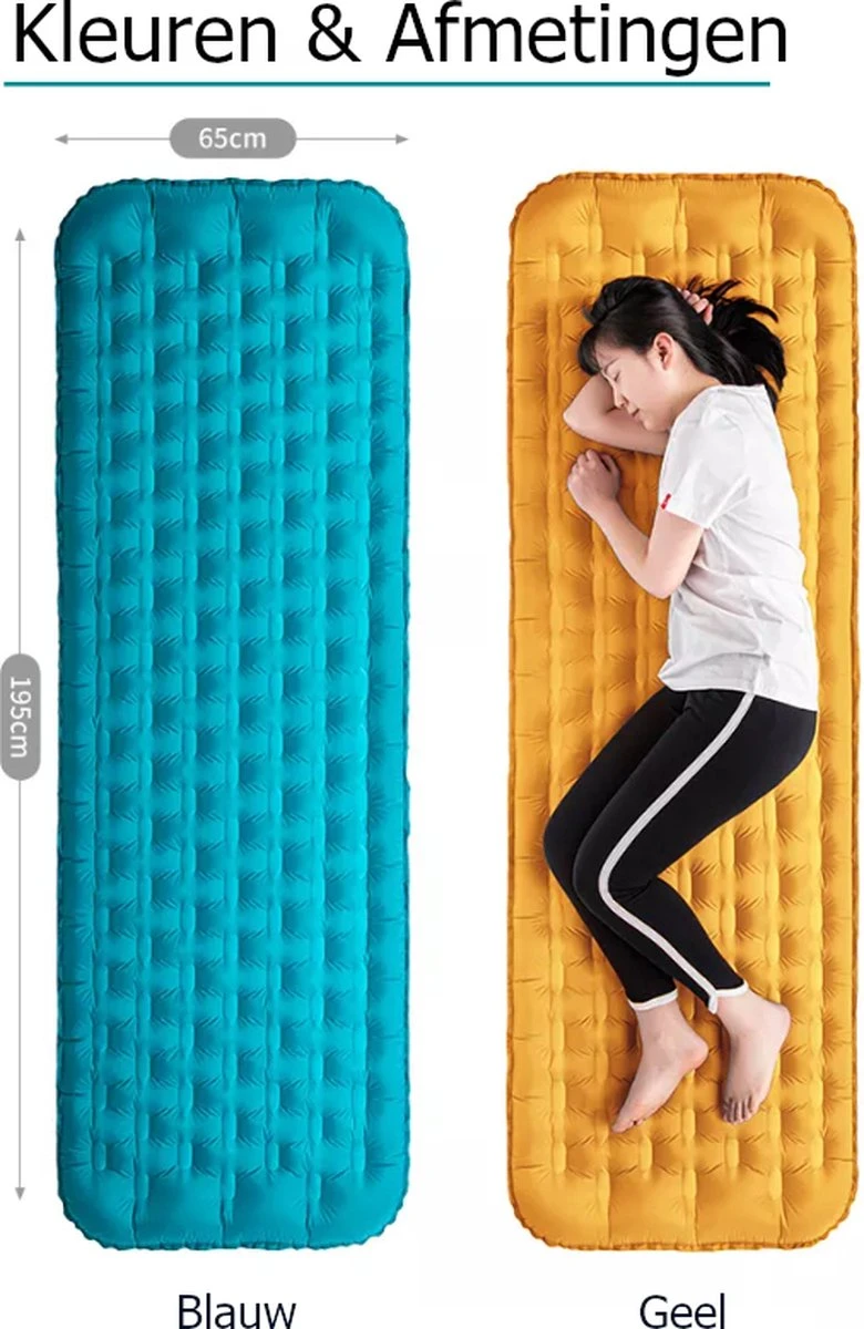 Naturehike® 3D Luchtmatras Premium - Comfortabel R-waarde 2.0 - Extra Dikke Slaapmat - Luchtbed Kamperen - Opblaasbaar Matras - Lichtgewicht - Outdoor - Camping - Afbeelding 3