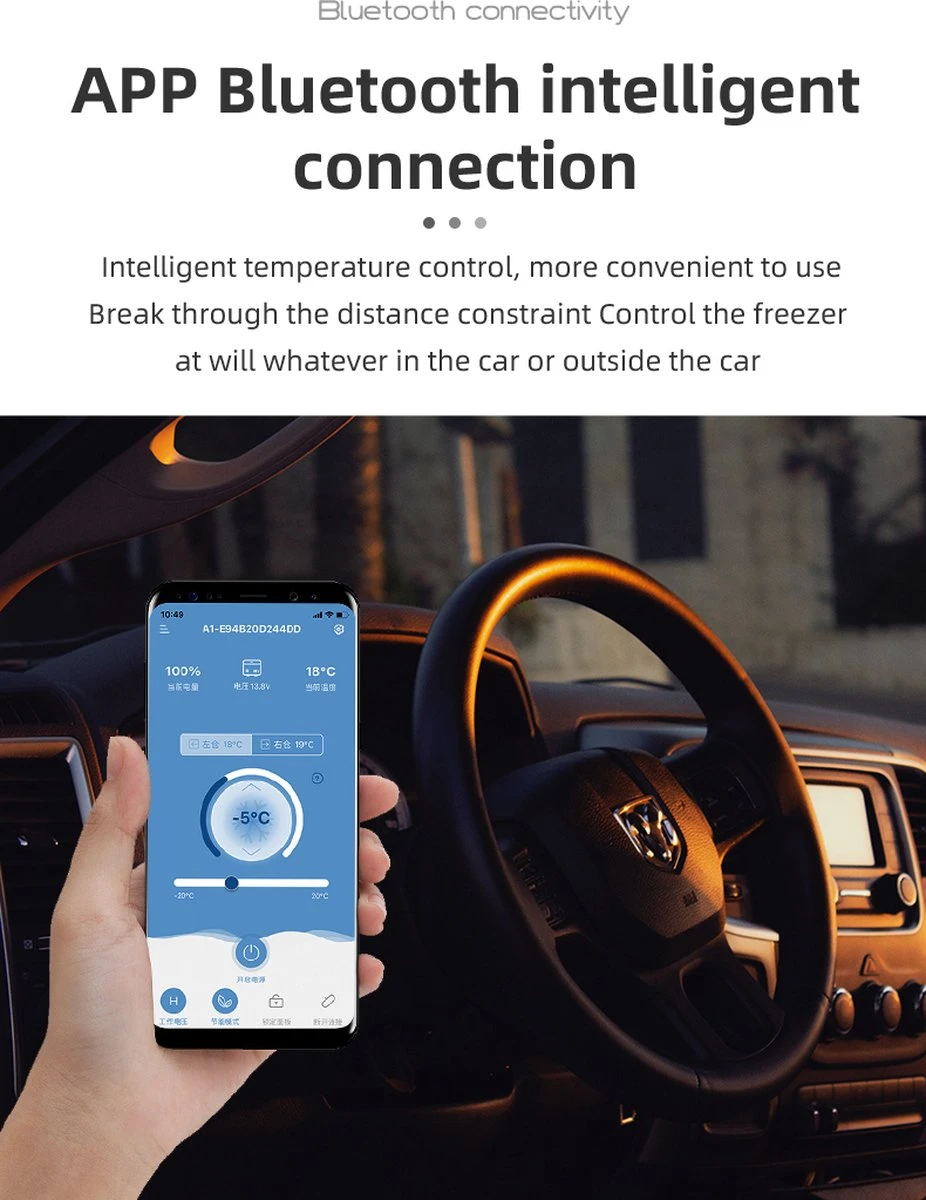 Alpicool 55L - Koelkast/vriezer - 12V-24V/230V - Compressor - APP - Voor Auto En Huis - Outdoor Camping Benodigdheden - Afbeelding 6