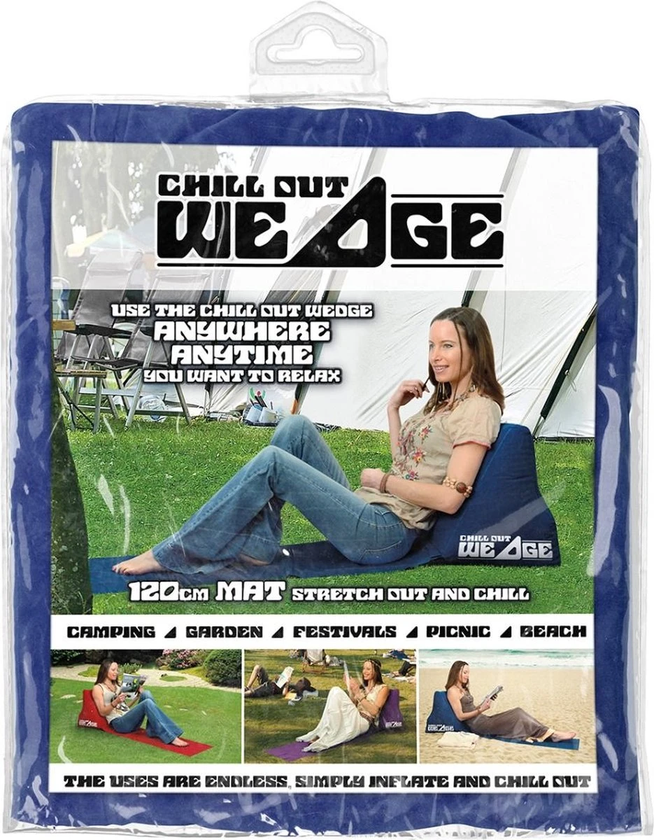 CKB LTD - Chill Out - Luchtbed - Campingstoel - Wedge Opblaasbare Ligstoel - Blauw Strandstoel 1 Persoons Volwassen Luchtbedden Kampeerstoel Vouwstoel Stoel Slaapmatje Slaapmatten Opvouwbaar Volwassenen Tuinstoel Opblaasstoel Kampeerstoelen Lucht - Afbeelding 3